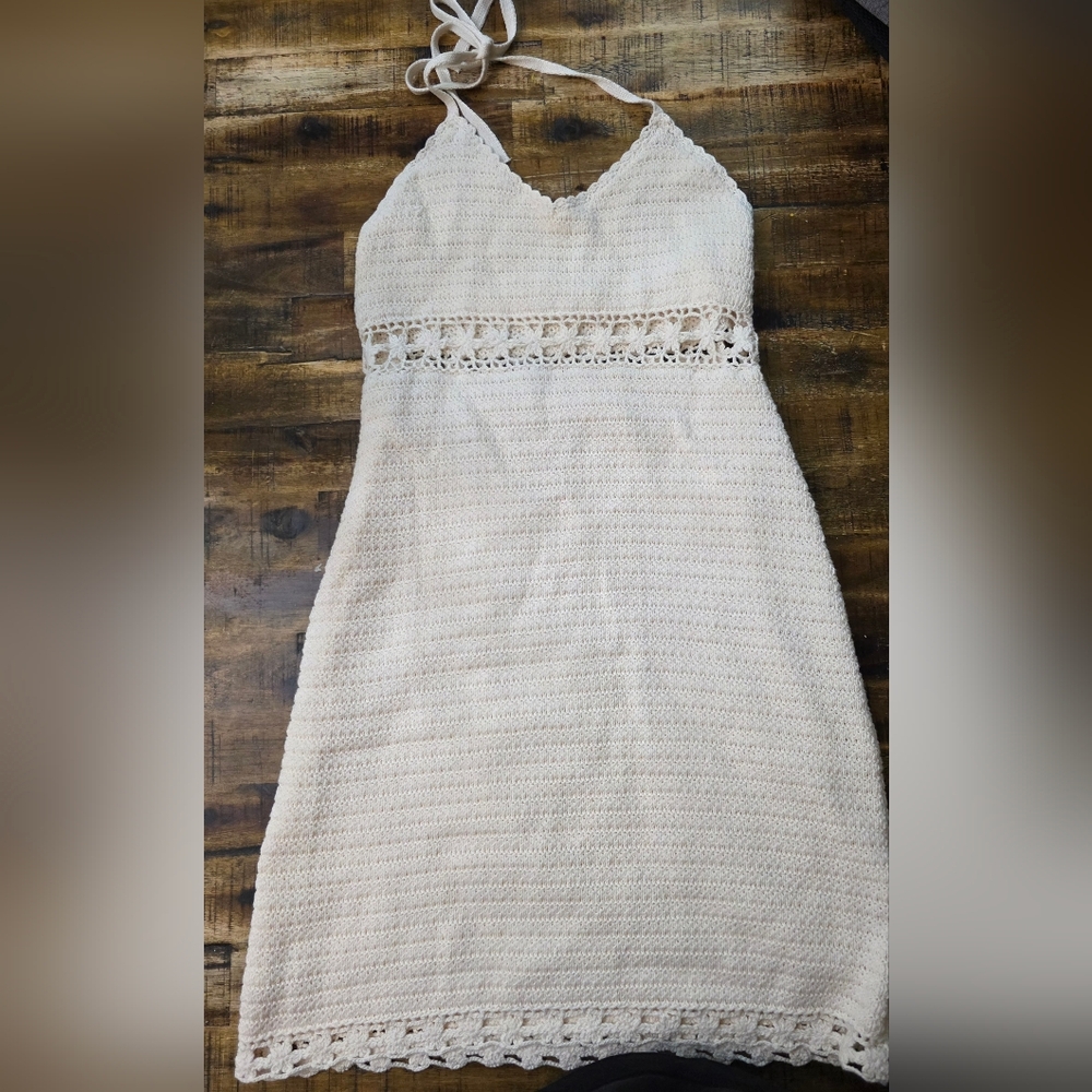 American Eagle Outfitters Strapless Beige Dress